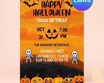 Editable Halloween Birthday Invitation, Printable Halloween Ghost Invite, Spooktacular Ghost Party Invite, Halloween Birthday Ghost Party