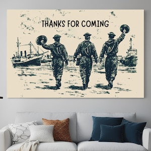 Thanks For Coming Print Vintage Sailor Poster Trendy Entryway Decor Cute Quote Art Aesthetic Horizontal Print Digital Download Print.