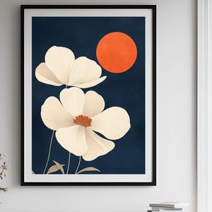 Abstract Botanical Art Floral Print Modern Floral Wall Art Botanical Bedroom Prints Modern Living Room Art Mid Century Home Decor Art.