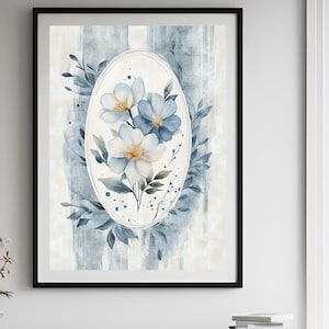 Vintage China Plate Art Print, Digital Downloadable Wall Art, Trendy Decor, Abstract Vintage Painting, English Garden, Floral, Cottage.