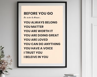 affirmation wall art for kids inspirational classroom decor kids room decor positive classroom wall art printable wall art.