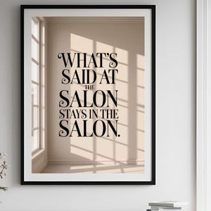 hair salon decor, gift for hairstylist, hairstylist digital print, hair salon wall art, hair salon art, hair salon print, hairdresser gift.