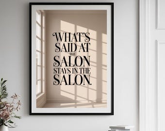 hair salon decor, gift for hairstylist, hairstylist digital print, hair salon wall art, hair salon art, hair salon print, hairdresser gift.