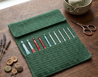 Crochet Hook Organizer Pattern PDF, Crochet Hook Case Pattern, Crochet Hook Holder, Needle Organizer, Travel Hook Roll, Beginner Crochet.