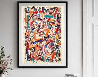 Modern Abstract Art Wall Print Colourful Bright Printable Wall Art Posters Wall Decor Contemporary Multicolor Living Room Digital Download.