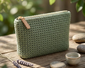 Crochet Zipper Pouch Pattern PDF, Crochet Zipper Bag Pattern, Small Pouch Tutorial, Coin Purse, Makeup Bag, DIY Gift, Digital Download.