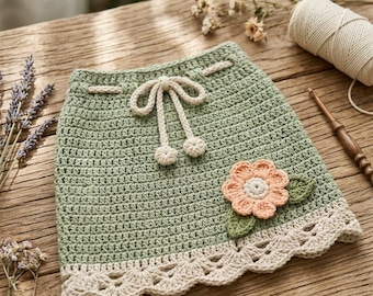 Crochet Skirt Pattern PDF, Crochet Summer Skirt Tutorial, Handmade Crochet Skirt, Boho Beach Skirt Pattern, DIY Clothing, Digital Download.