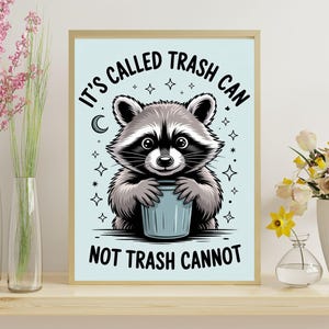 Lustiger Waschbär Wandkunst, Tierbadezimmer-Foto-Druck-Set, Waschbär auf Toilette, Badewanne, Bademantel, Zähneputzen, druckbare KI-Kunst.