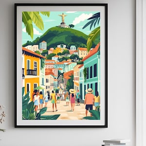 Rio de Janeiro Print Brazil Illustration Rio Travel Poster Rio de Janeiro Painting Floral Print Nostalgic Print | DIGITAL DOWNLOAD