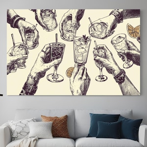 Wydruk Cheers | Dekoracja ścienna na wózek barowy | Znak Cheers | Wydrukowana grafika ścienna Cheers | Grafika na wózek barowy | Pobieranie cyfrowe | Dostępne w różnych rozmiarach.