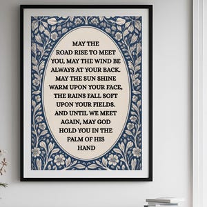 Irish Blessing Wall Art | May the Road Rise to Meet You Poem Print | Gaelic, Celtic Prayer | Digital Download Print.