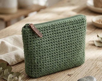 Crochet Zipper Pouch Pattern PDF, Crochet Pouch, Zipper Bag Crochet Pattern, Small Makeup Bag, Coin Purse, DIY Gift, Digital Download