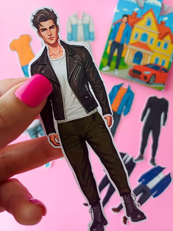Printable Boy Paper Doll – Cut & Play Set with 10 Outfits (Digital Download)