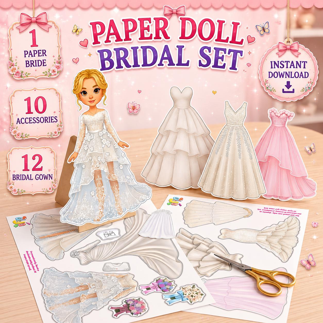 Wedding Dress Paper Cut Outs