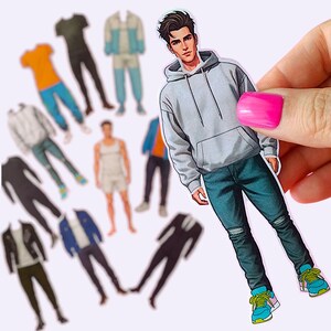 Printable Paper Doll – Boy Dress Up Doll with 10 Outfits | Kids Activity | Instant Download PDF