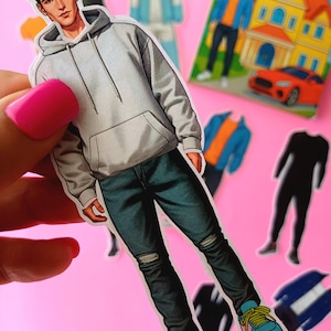Printable Paper Doll – Boy Dress Up Doll with 10 Outfits | Kids Activity | Instant Download PDF