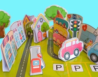 Paper City 3D imprimable - Kit de modèle de jouet bricolage (téléchargement numérique)