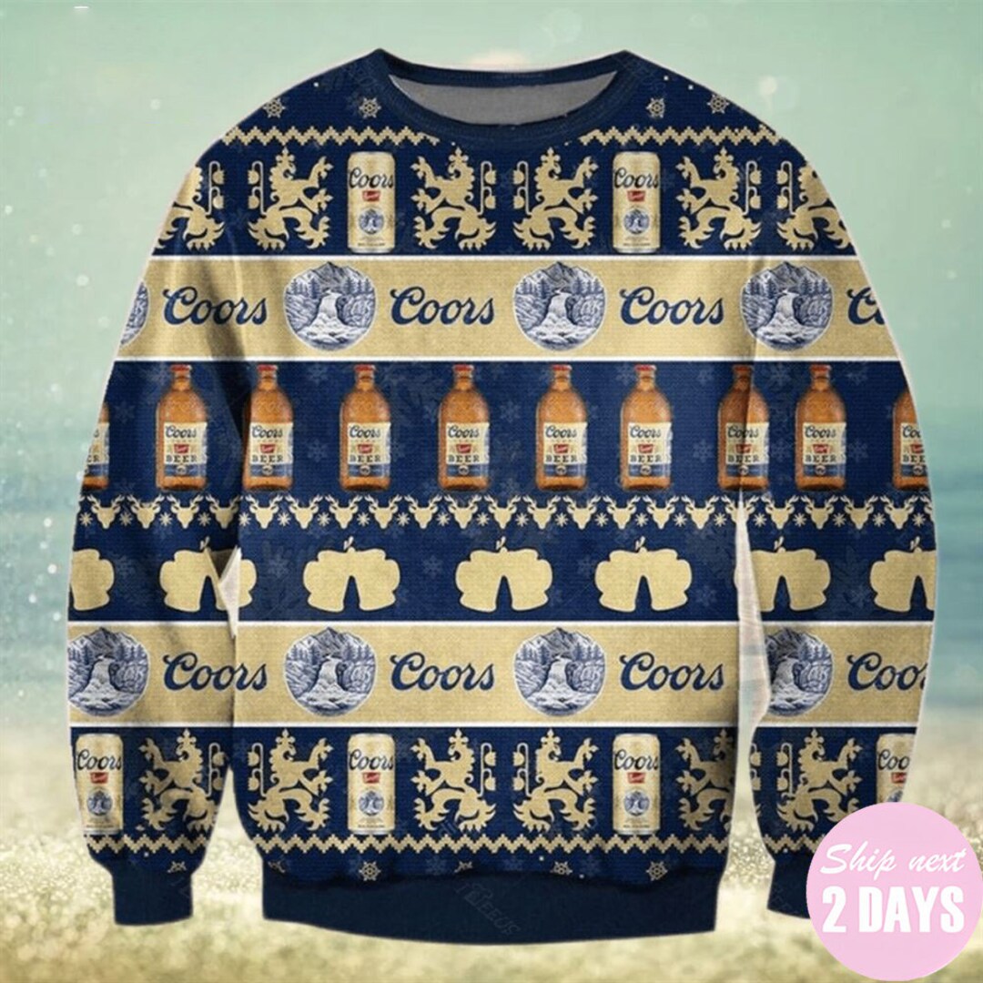 Coors Banquet Beer Ugly Christmas Sweater All Over Print Ugly Etsy