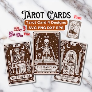 Retro Tarot deck design | Halloween Bundl | Skeleton Tarot Card png svg | SkeletonDesign PNG | Tarot Carding | hand drawn tarot retro SVG V1