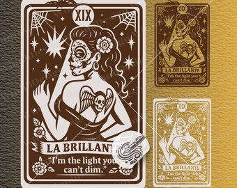 Galentines girls night Vintage Tarot Card SVG Illustrative for Valentine, day of the dead and Dia de los Muertos