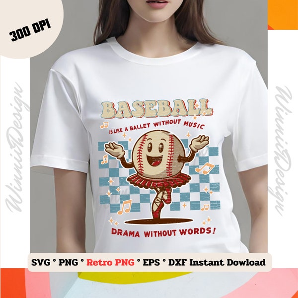 Baseball Ballet retro distressed>Retro Baseball PNG>Baseball Lover>Baseball cartoon PNG>Sublimation designs baseball>Baseball girl SVG png