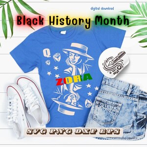 Projekt pakietu kart do gry Black History, karta do gry Zora, projektant PNG SVG, Melaninate Queens SVG, Juneteenth SVG, wzmacnianie uzdolnionych,