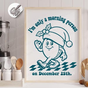 Unique Christmas Humor Gift | Funny Food Art for Morning Person December 25th | Retro Crepe Cartoon SVG | designated png digital wall print