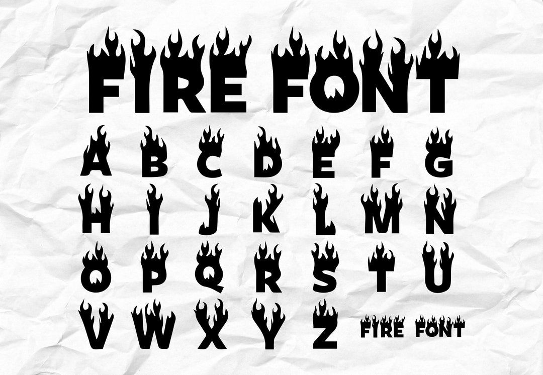 Flame Font TTF SVG PNG Fire Font Flame Font for Cricut Etsy