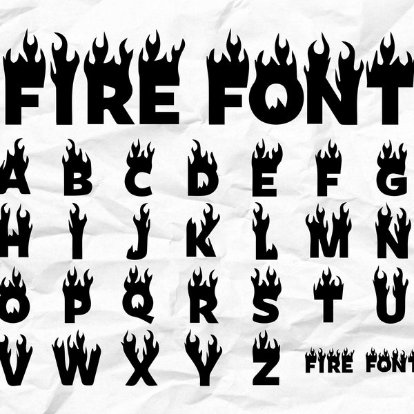 Flame Font TTF SVG PNG Fire Font Flame Font for Cricut Silhouette Blaze font Flame Letters Fire Letters Burning Font Fire Text Font