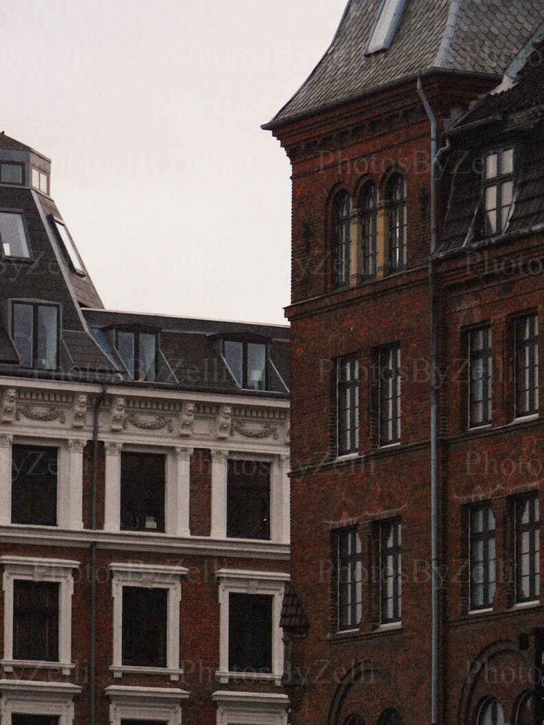 Layered Buildings Vintage Photo Copenhagen Denmark Architectural