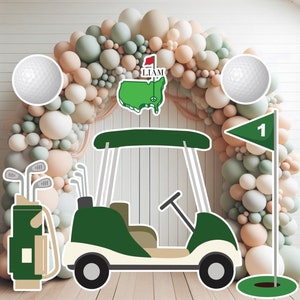 S423HS UV printed, colorplast cutouts party decorations: Golf Set