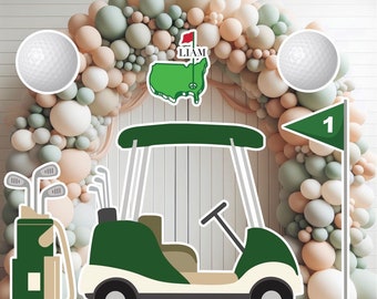 S423HS UV printed, colorplast cutouts party decorations: Golf Set