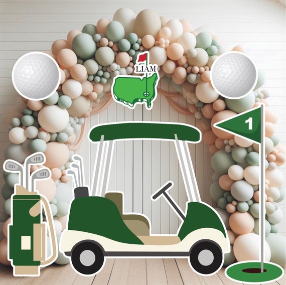 S423HS UV printed, colorplast cutouts party decorations: Golf Set