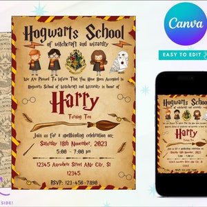 Harry Potter Invitation Cards and Envelopes – 20 Fill-in Invites for Kids  Birthday Bash and Theme Party, 10X15 cm, Postcard Style