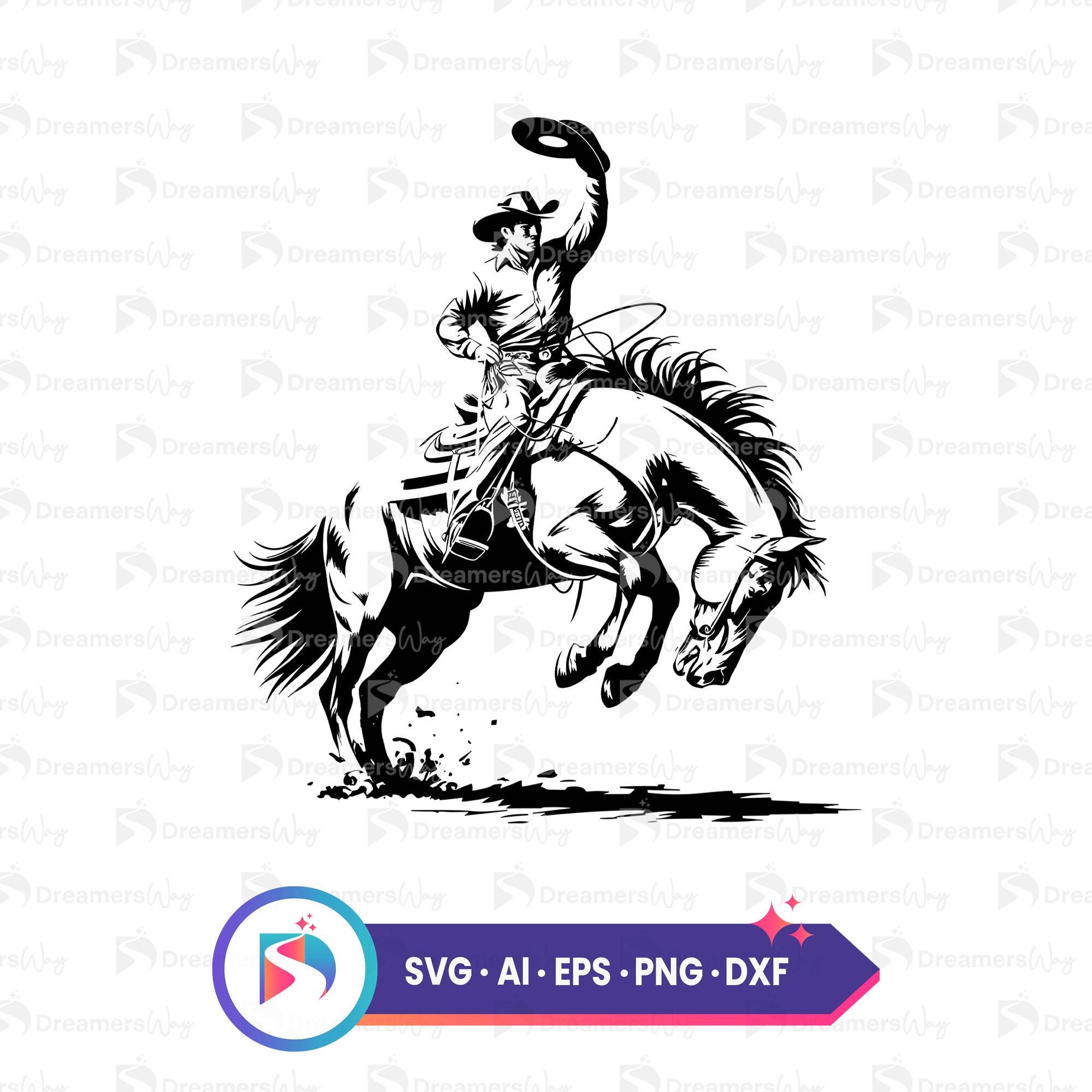 Cowboy Visual Cowboy Vector Illustration, Digital Art, Instant Download Svg, Png, Ai ...