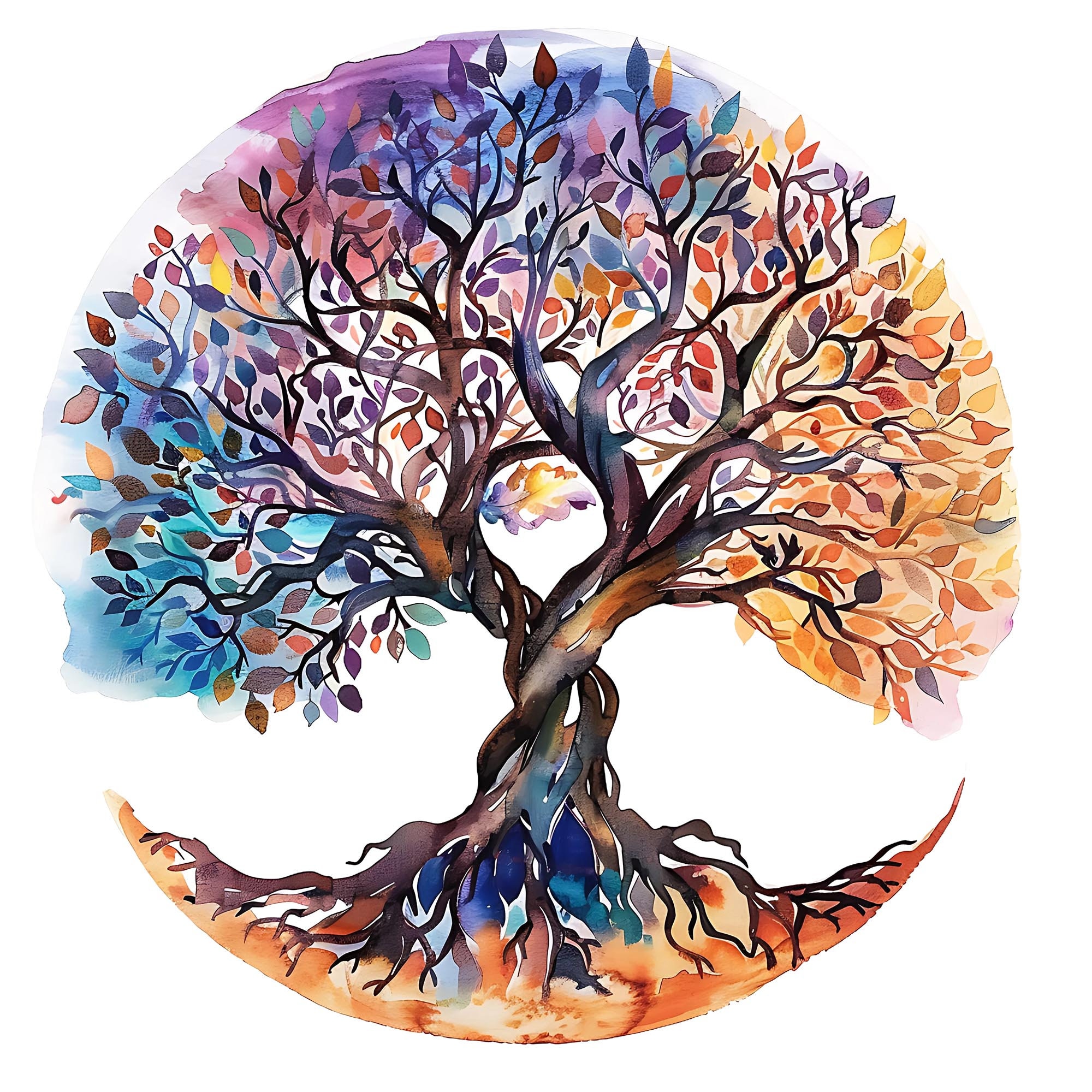 10 Watercolor Tree of Life Digital Clipart, Tree of Life Illustration ...