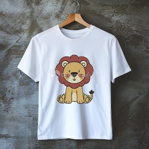 Cute lion embroidery design, digital download, children's animal pattern, machine embroidery file, diy kids clothing patch, craft idea