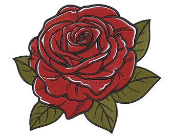 Rose Embroidery Design - Floral Appliqué Pattern for Machine Embroidery - Instant Download File.