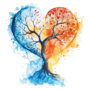 Watercolor tree of life svg vector art, transparent background, instant digital download svg, ai, eps, dxf, png files, commercial use.