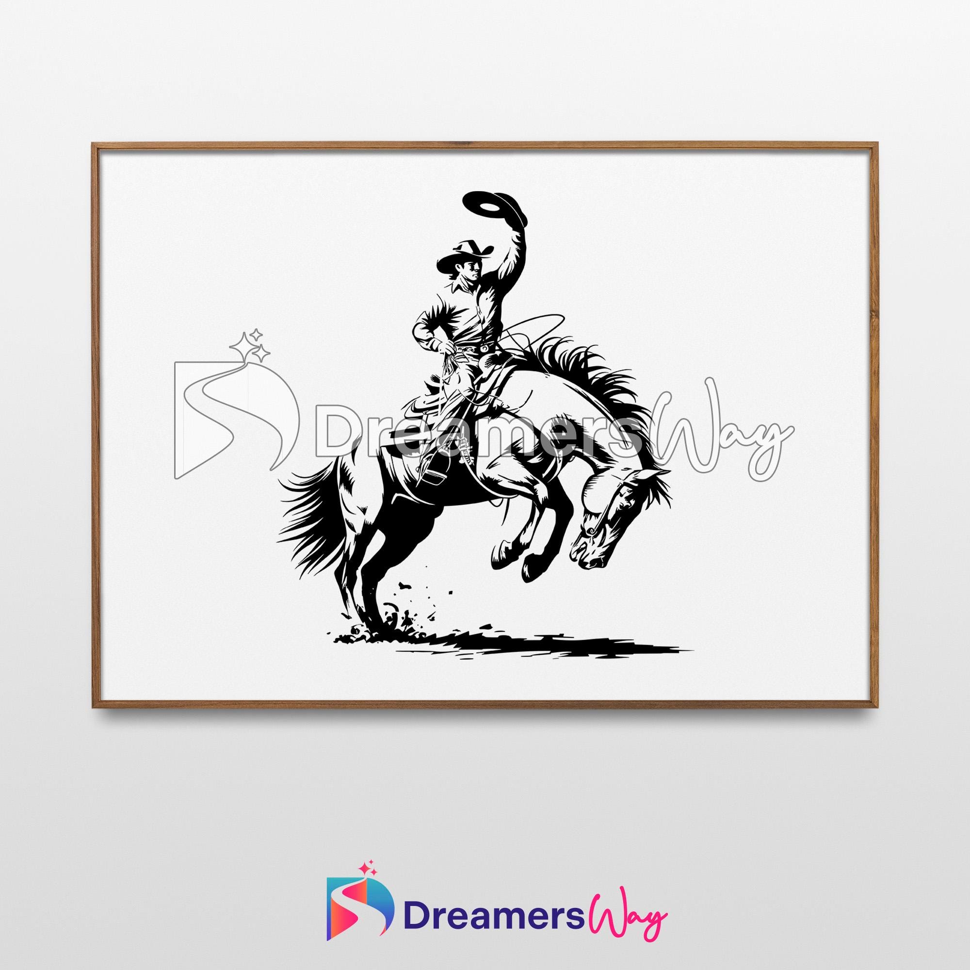 Cowboy Visual Cowboy Vector Illustration, Digital Art, Instant Download Svg, Png, Ai ...
