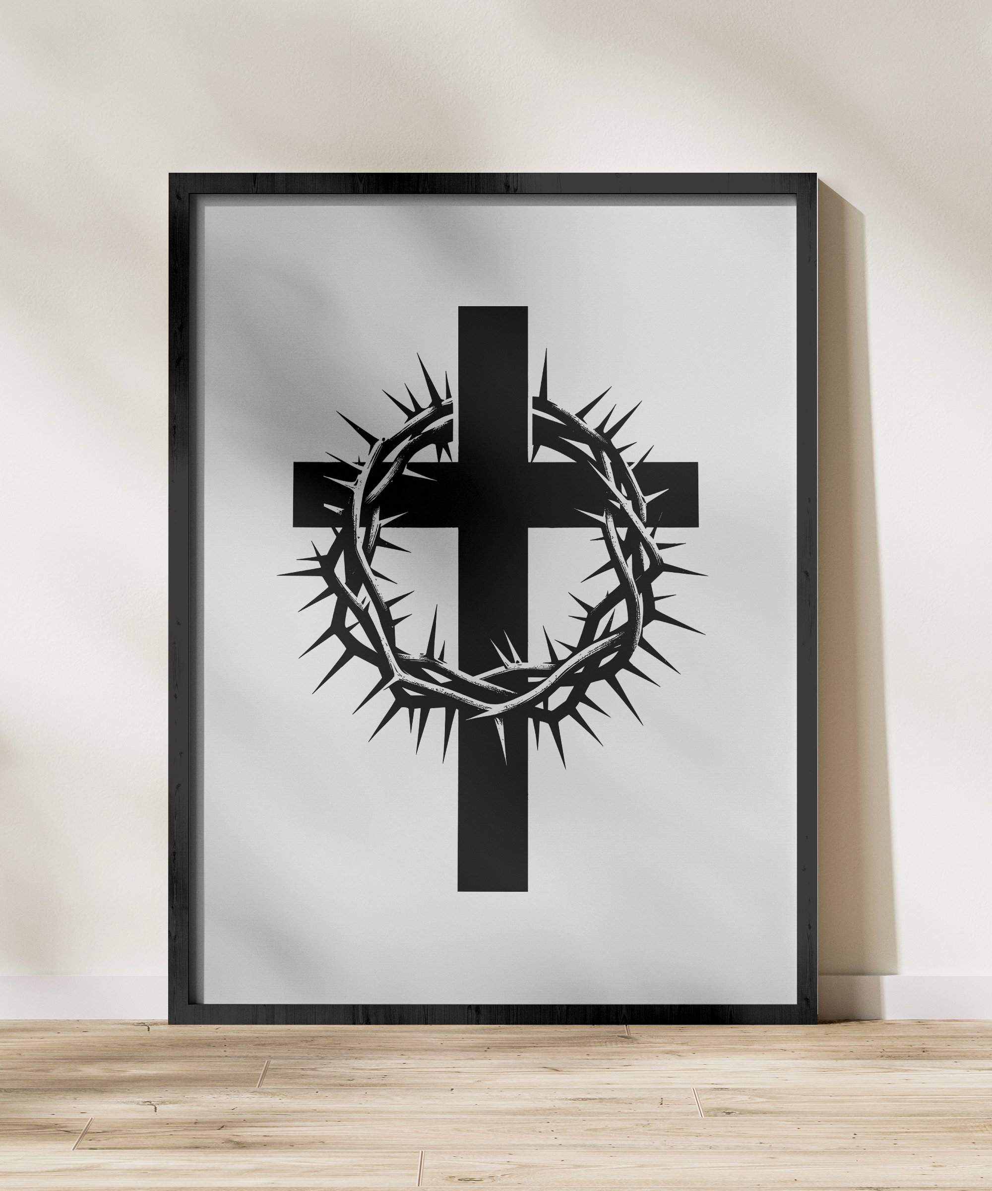 Crown of Thorns With Cross, Gothic Cross Svg, Crown of Thorns ...