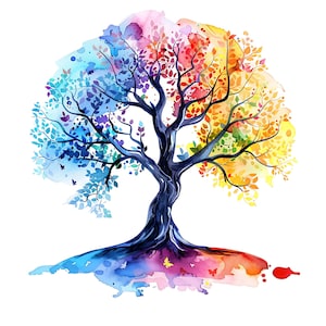 10 Watercolor Tree of Life Digital Clipart, Tree of Life Illustration ...