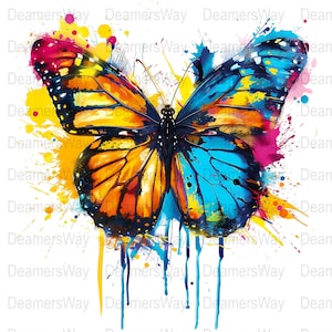 10 Colorful butterfly digital clipart, butterfly illustration, instant download, high quality transparent png and jpg files.