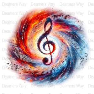 10 arte digital de notas musicales abstractas, decoración de pared vibrante, regalo de músico de descarga instantánea.