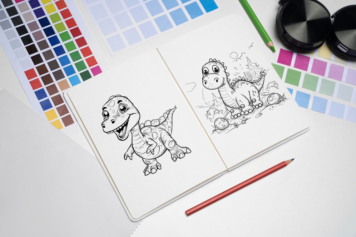 25 Printable Dinosaur Coloring Pages, Best for Kids, Instant Download ...