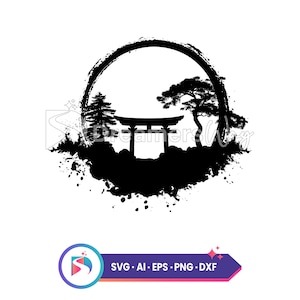 Torii gate vcetor illustration, Torii gate svg, torii gate Svg Files For Cricut, Commercial Use, Instant Download.