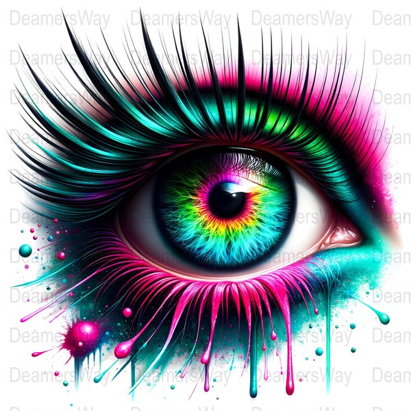 Colorful eye clipart bundle: 10 high-quality transparent png files, perfect for printables and commercial use.