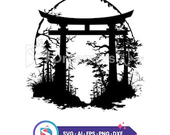 Torii gate vcetor illustration, Torii gate svg, torii gate Svg Files For Cricut, Commercial Use, Instant Download.