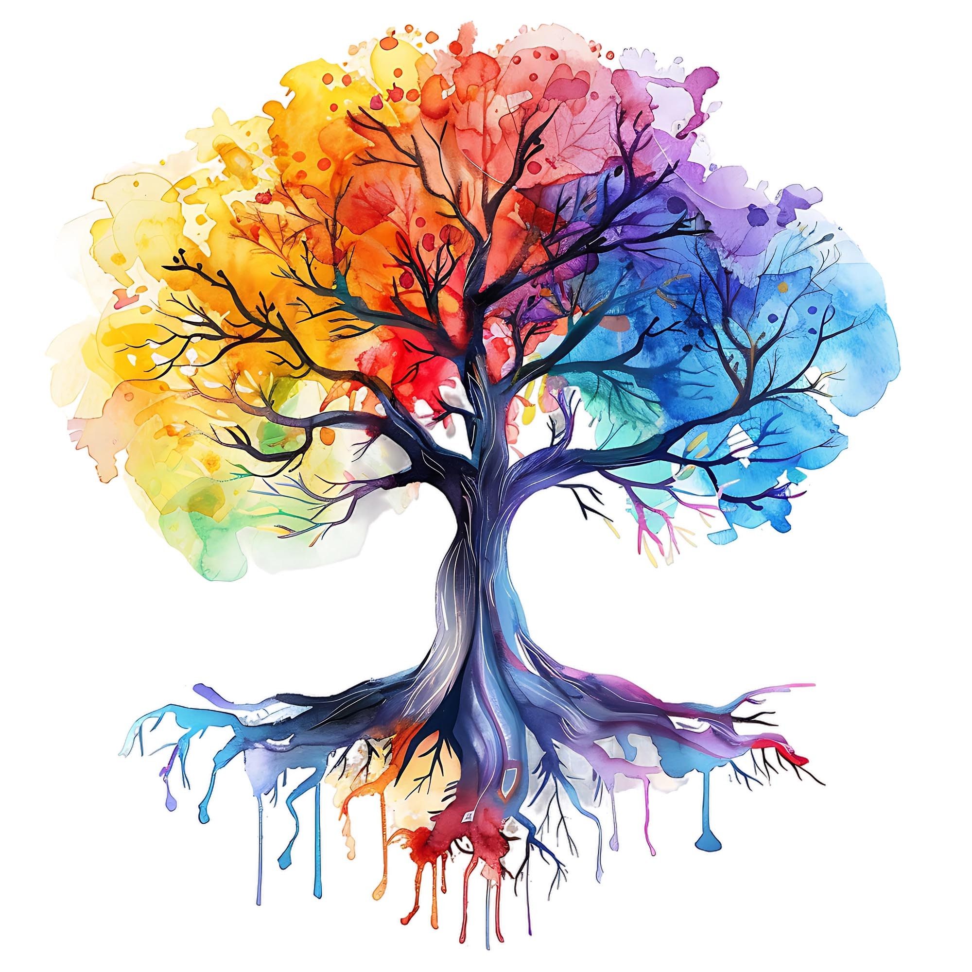 10 Watercolor Tree of Life Digital Clipart, Tree of Life Illustration ...