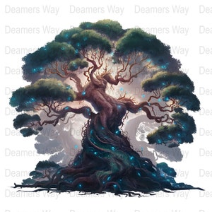 10 Mystical Tree of Life Digital Artwork, Fantasy Tree Clipart Bundle ...